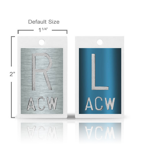 2" Height  Plastic X Ray Markers Mix & Match Metallic Color